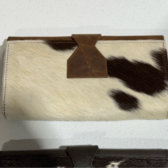 Lot Of 4 Women Western Style Cowhide Leather Clutch Hair On Leather Wallet -New - Picture 13 of 15